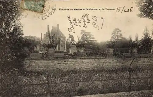 Ak Rosny sur Seine Yvelines, Schloss, Terrasse