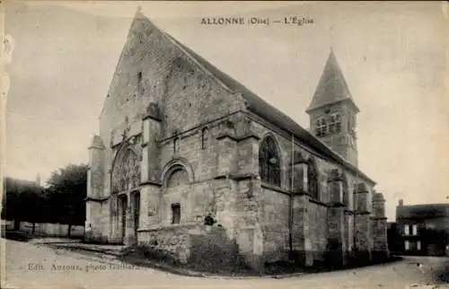 Ak Allonne Oise, Kirche