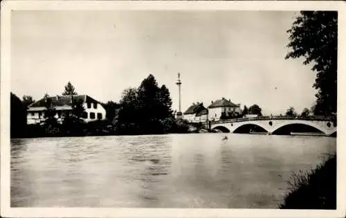 Ak Bonneville Haute Savoie, L'Arve, la Colonne Charles-Felix