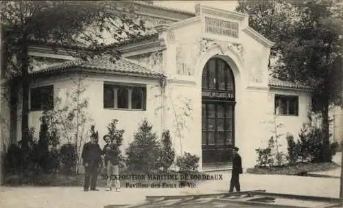 Ak Bordeaux Gironde, Internationale Schifffahrtsausstellung, Pavillon von Eaux de Vie