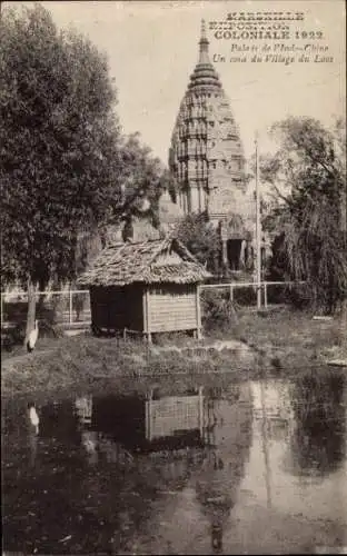 Ak Marseille Bouches du Rhône, Exposition Coloniale 1922, Palais de l'Indo-Chine, Village du Laos