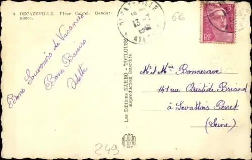 Ak Decazeville Aveyron, Place Cabrol, Gendarmerie