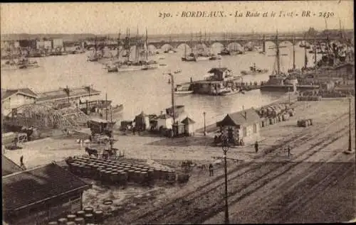 Ak Bordeaux Gironde, La Rade et le Pont