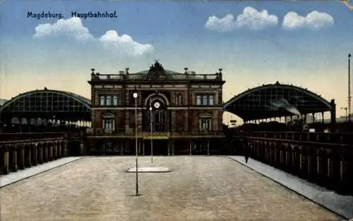 Ak Magdeburg in Sachsen Anhalt, Ansicht vom Hauptbahnhof