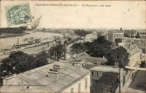 Ak Villeneuve Saint Georges Val de Marne, Panorama, cote nord