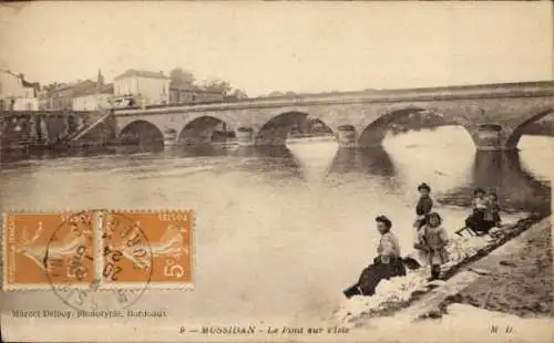 Ak Mussidan Dordogne, Le Pont sur l'Isle