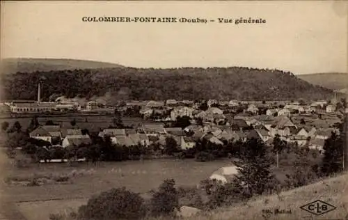 Ak Colombier Fontaine Doubs, Gesamtansicht