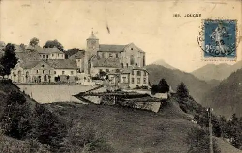 Ak Jougne Doubs, Panorama, Kirche