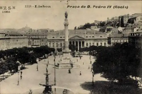 Ak Lisboa Lissabon Portugal, Praca de D. Pedro IV (Rocio)