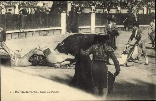 Ak Corrida de toros, Caida del Picador