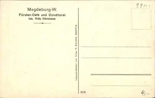 Ak Magdeburg an der Elbe, Fürsten Café und Conditorei, Innenansicht