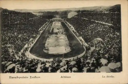 Ak Athen Griechenland, Blick in das Stadion, Zuschauer