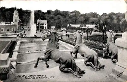 Ak Brüssel Brüssel, Brüsseler Ausstellung 1910, Blick auf die Große Terrasse