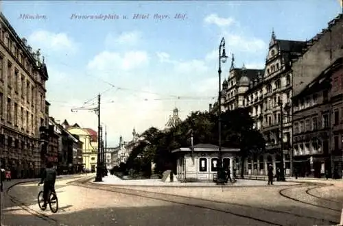 Ak München, Promenadeplatz, Hotel Bayr. Hof