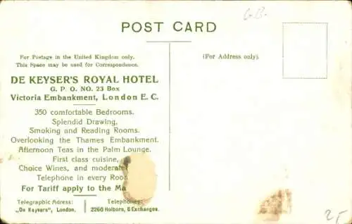 Litho London, Ansicht des De Kaysers Royal Hotel, Salon