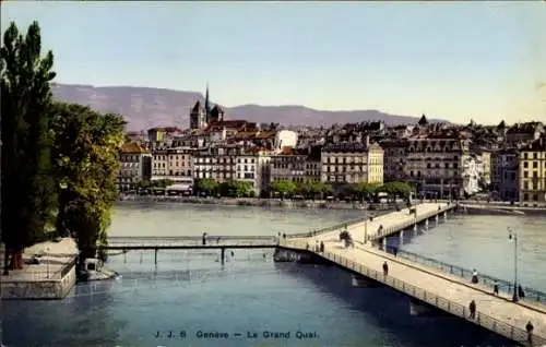 Ak Genf Genf Schweiz, Le Grand Quai