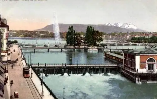 Ak Genève Genf Schweiz, Hafen, Schleuse