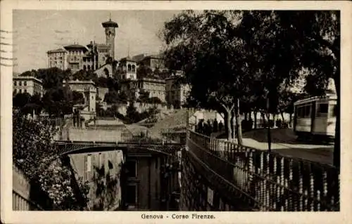 Ak Genova Genua Liguria, Corso Firenze, Brücke