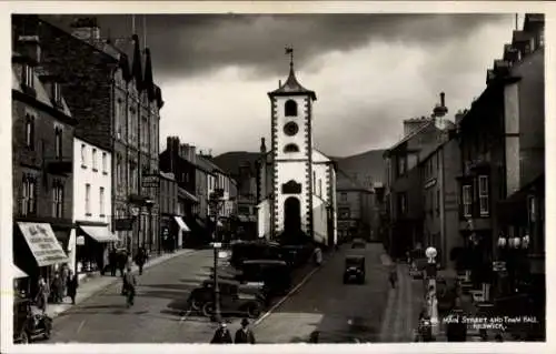 Ak Keswick Cumbria England, Rathaus, Hauptstraße