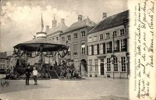 Ak Breda Nordbrabant Niederlande, Dekorierter Musikpavillon für den königlichen Besuch, 1905