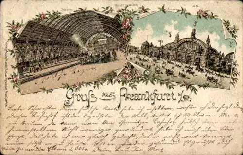 Litho Frankfurt am Main, Bahnhof, Innenansicht