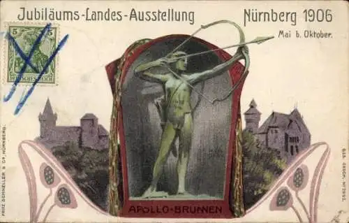 Künstler Litho Behgran, H., Nürnberg in Mittelfranken Bayern, Jubiläum Landes Ausstellung 1906