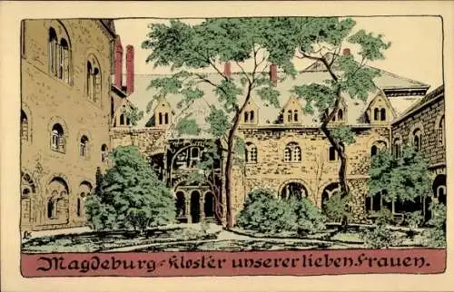 Steindruck Ak Magdeburg an der Elbe, Kloster unserer lieben Frauen