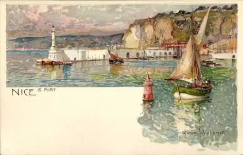 Künstler Litho Wielandt, Manuel, Nice Nizza Alpes Maritimes, Le Port, Hafen, Segelboote