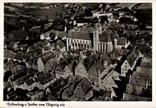 Ak Rothenburg ob der Tauber Mittelfranken, Fliegeraufnahme