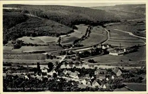 Ak Weißbach Hohenlohekreis in Württemberg, Fliegeraufnahme