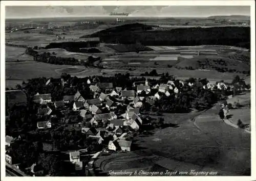 Ak Schwabsberg Rainau an der Jagst Württemberg, Fliegeraufnahme