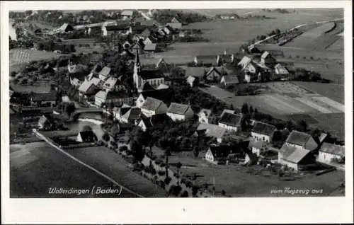 Ak Wolterdingen in Baden Donaueschingen Schwarzwald, Fliegeraufnahme