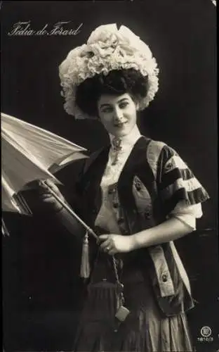 Ak Schauspielerin Fedia de Ferard, Portrait