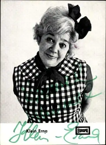 Ak Sängerin Klein Erna, Portrait, Autogramm