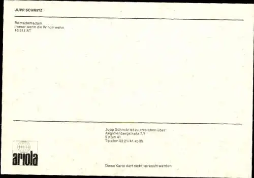 Ak Sänger Jupp Schmitz, Portrait, Autogramm