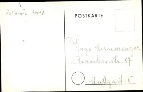 Ak Schauspielerin Hannerl Matz, Portrait, Autogramm