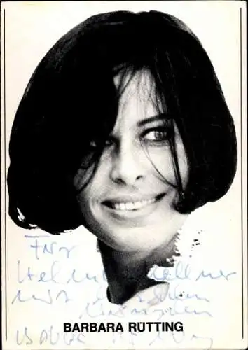 Ak Schauspielerin Barbara Rütting, Portrait, Autogramm