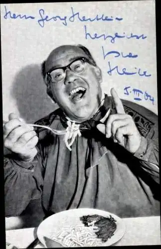 Ak Schauspieler Oscar Heiler, Portrait, Autogramm, Werbung Bechtle Spätzle