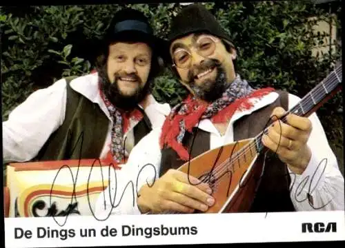 Ak Gesangsduo De Dings un de Dingsbums, Portrait, Autogramme