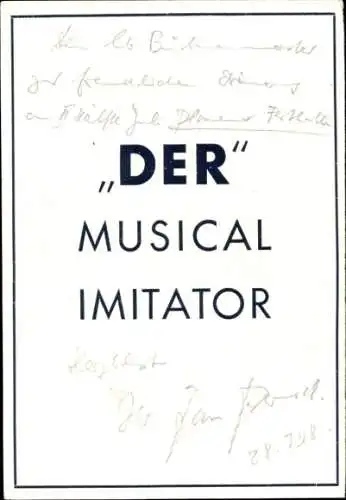 Ak Schauspieler und Musical Imitator Pernod, Portrait, Autogramm