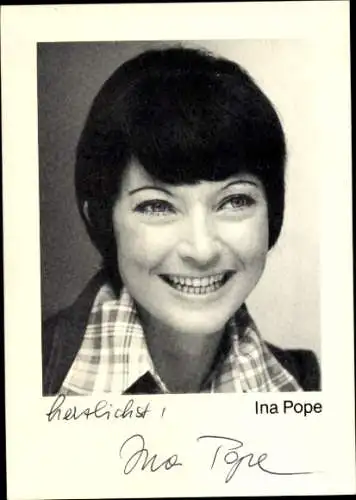 Ak Schauspielerin Ina Pope, Portrait, Autogramm