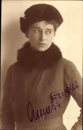 Ak Schauspielerin Annet, Portrait, Autogramm 1920/21