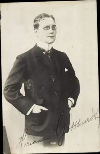 Ak Schauspieler Hermann Gotthardt, Portrait, Autogramm