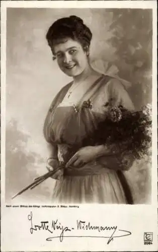 Ak Schauspielerin Lotte Veijz-Wichmann, Portrait, Autogramm