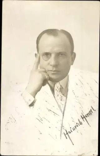 Ak Schauspieler Heinrich Hensel, Portrait, Autogramm