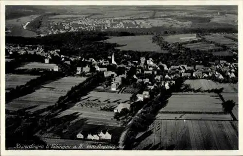 Ak Kusterdingen im Neckartal Baden Württemberg, Fliegeraufnahme von Ort und Umgebung, Felder