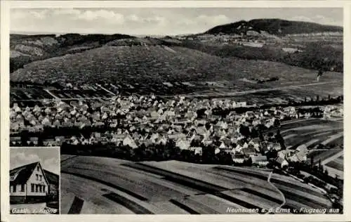 Ak Neuhausen an der Erms Metzingen in Württemberg, Fliegeraufnahme, Gasthaus zur Krone