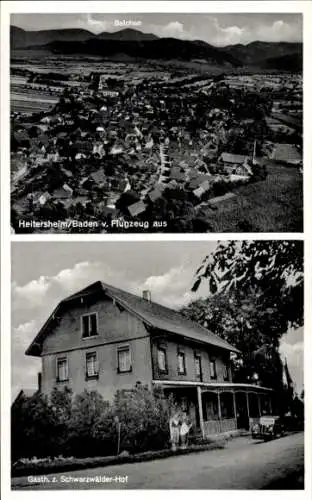 Ak Heitersheim im Schwarzwald, Fliegeraufnahme, Gasthaus zum Schwarzwälder Hof