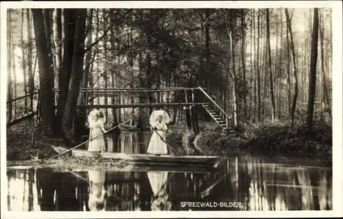 Ak Lübbenau Spreewald, Trachten, Gasthaus Eiche, G. Roschke