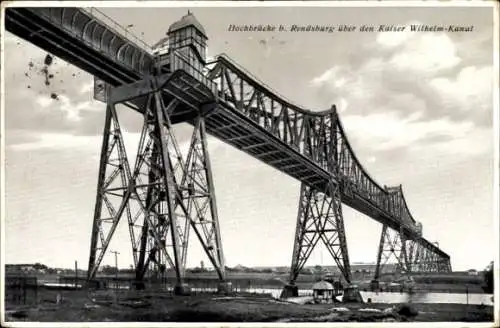 Ak Rendsburg in Schleswig Holstein, Hochbrücke über dem Kaiser Wilhelm Kanal